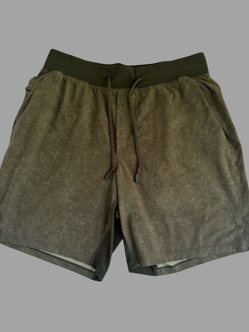 Lululemon Mens T.H.E. Linerless Short 7” Inseam Grave Dust Dark Olive Multi M - Picture 7 of 8